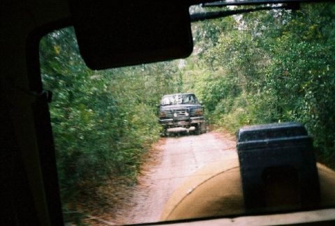 1995 Ford Bronco - John following Allen