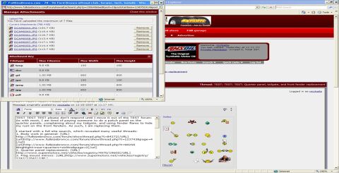1989 Ford Bronco - A screenshot of a web forum showing a list of uploaded attachments for a post, along with the post content and a selection of emoticons. Th…