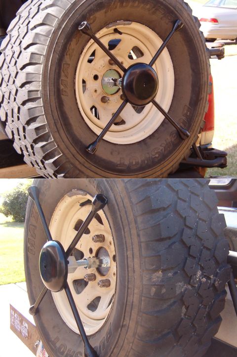 1983 Ford Bronco - I could have installed this lug wrench carrier & tire lock (whose cover I had powdercoated at the same time as the 4-way) on my original '8…