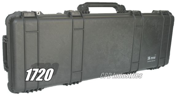 Black hard-shell plastic equipment case, product photo, marked 1720