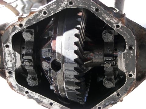1990 Chevrolet Suburban - Close-up view of an open differential gear assembly, showing the ring and pinion gears.