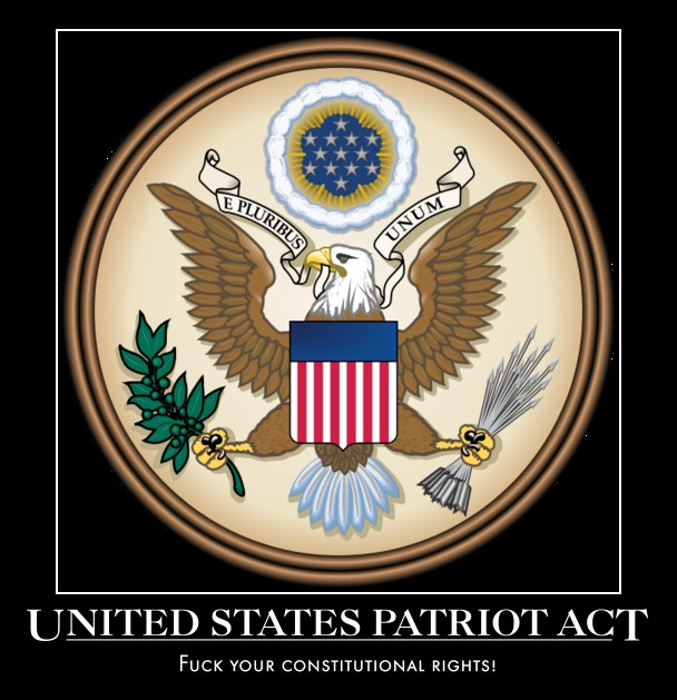 Meme about the US Patriot Act with an eagle and text