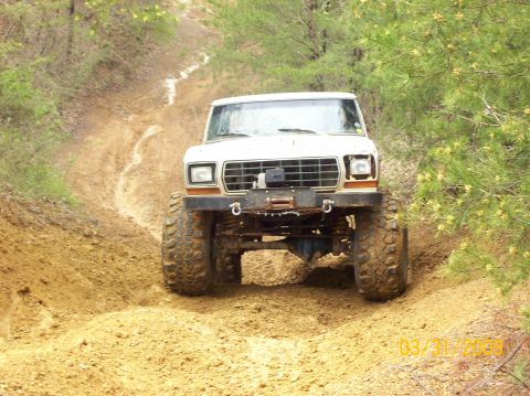 1978 Ford Bronco - This 1978 Ford Bronco is navigating a challenging off-road trail.