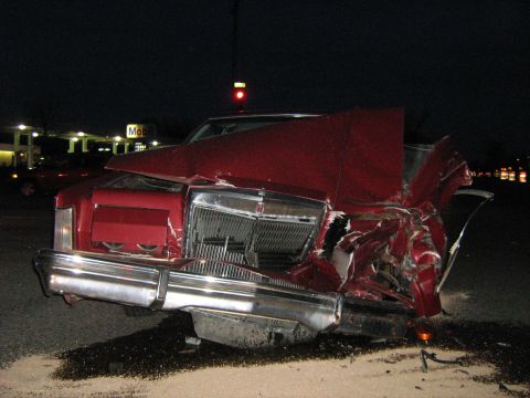 1988 Mercury Grand Marquis - This 1988 Mercury Grand Marquis sustained significant front-end damage in a collision.