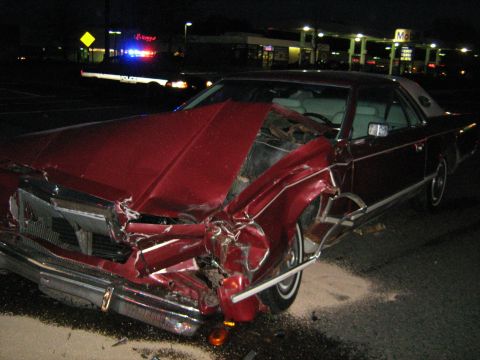 1988 Mercury Grand Marquis - This car sustained heavy front-end damage in an accident.