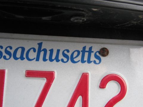 2001 Ford Crown Victoria - Photo of a Massachusetts license plate corner, not a technical document.