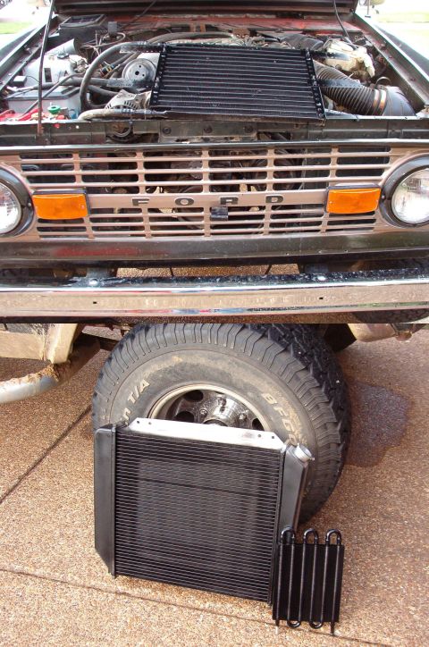 1975 Ford Bronco - I put a light coat of flat black on the front face of everything so it wouldn't be so noticeable thru the grille.