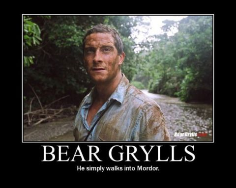1990 Ford Bronco - Bear Grylls meme, showing him in a muddy, outdoor setting with text overlay.