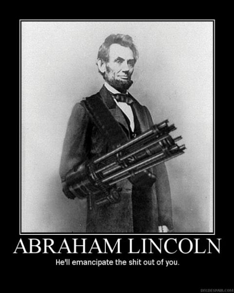 1990 Ford Bronco - A historical figure is depicted with a modern weapon in this demotivational poster.
