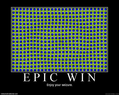 1990 Ford Bronco - This image features an optical illusion with text that reads 'EPIC WIN' and 'Enjoy your seizure'.