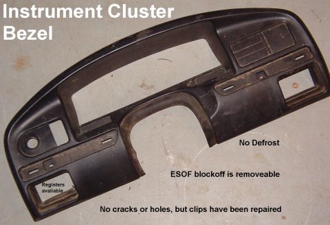 1983 Ford Bronco - Instrument Cluster Bezel '94-96 w/o Rear Defrost (F4TZ15044D70A) REPAIRED Shipping size: 28x13x5" 3.1 lbs Theft & SRS indicators for '…