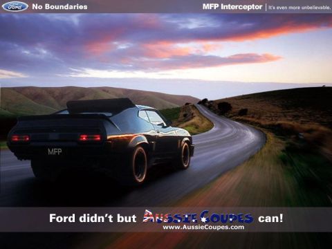 1983 Ford Bronco - This MFP Interceptor is shown on a scenic road with a dramatic sky.