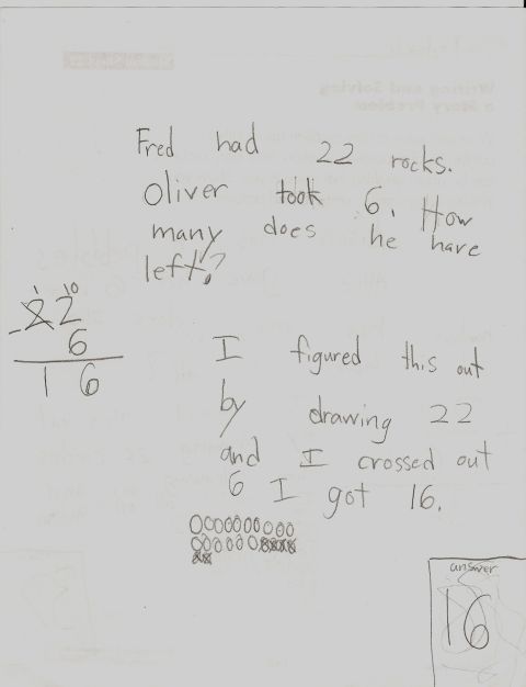 1971 Ford Ranchero - A math problem about Fred and Oliver's rocks is solved by subtraction and drawing.
