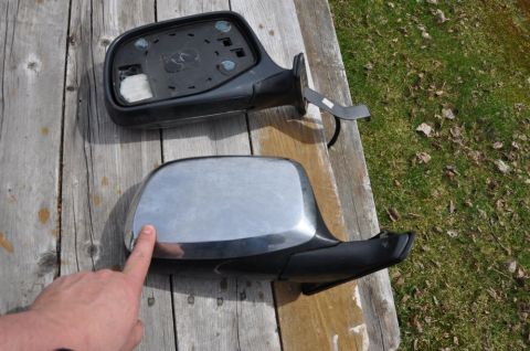1996 Ford Bronco - Photo of exterior side mirrors, not a technical document.