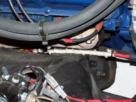 1973 Ford Ranchero - I wrapped the starter electical lead with hi-temp insulation, so it doesn't get "baked" by the exhaust manifold.