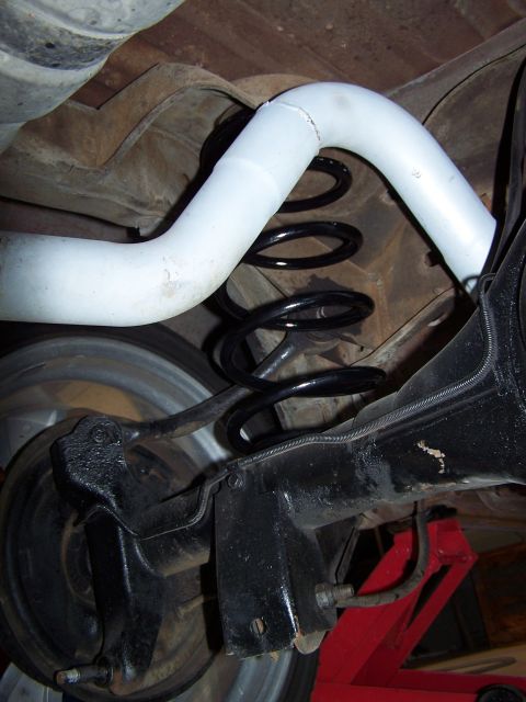1973 Ford Ranchero - This is the left hand coil spring already installed; you can see the upper control arm behind it, the shock hasn't been installed yet.