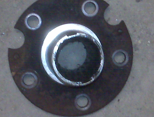 Flange with six bolt holes and a central opening