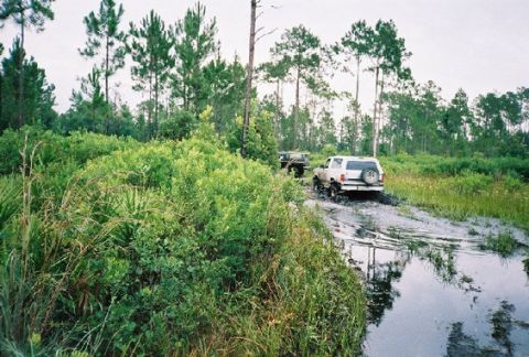 1992 Ford Bronco - One of the deep water holes at The Mondex, Colby is leading the way in his K5.