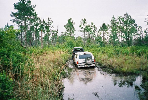 Following Colby through deep mud and water at the Mondex.