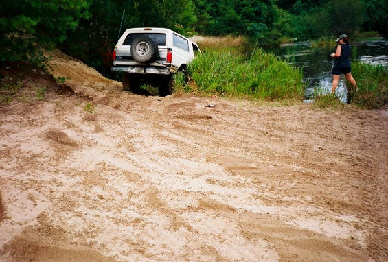 At the Hummer pit, about to enter the water.