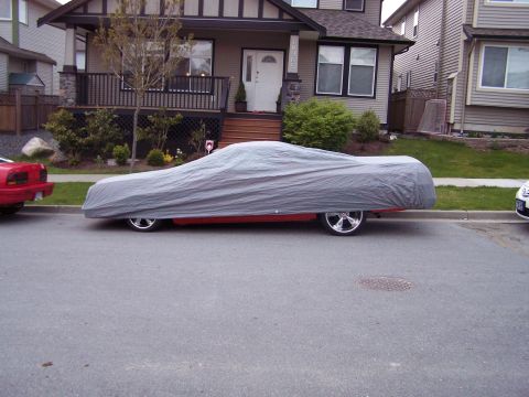 1973 Ford Ranchero - my $40 e-bay car cover fits OK, considering no one makes one for the Ranchero.