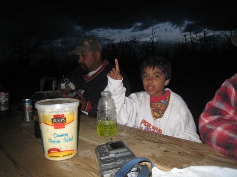 1994 Ford Bronco - My youngest son pointing out that its cold, windy and gettin ready to rain. Also notice the dust and dirt all over his face