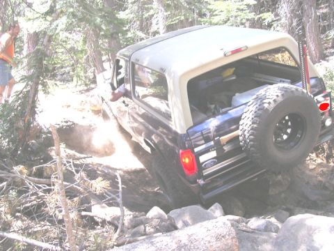 1994 Ford Bronco - and through it with a little tire slippage from hanging up. I definately 'need' 37's now.