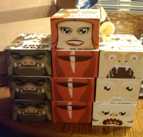 1991 Ford Bronco - Several boxes decorated with Star Wars characters are stacked on a table.