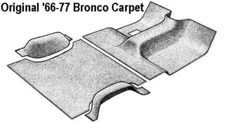 1975 Ford Bronco - Original Carpet Because of the cage & chair bases, the carpet for this truck will have to be modified for a custom fit.