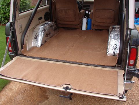 1975 Ford Bronco - Straight out of the box, I can see there will be problems. The carpet is too wide between the wheelwells (probably because of the thick Rhi…