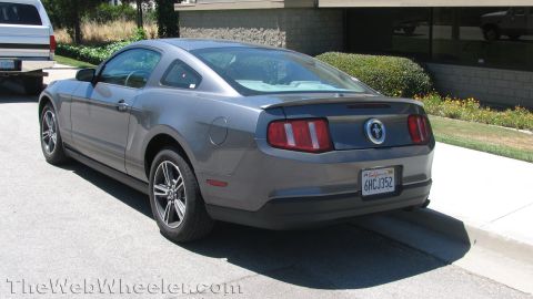 1996 Ford C-350 (Centurion Conversions) - Rear view of a gray Ford Mustang coupe with a California license plate.