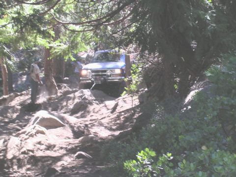 1994 Ford Bronco - here is one of several times we had to winch Bill in 2WD up Cadillac. we were beat tired from running lines and driving all day. We finally…