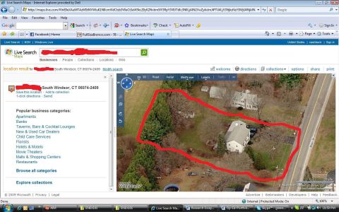 1996 Ford Bronco - Live Search Maps showing an aerial view of a residential area in South Windsor, CT.