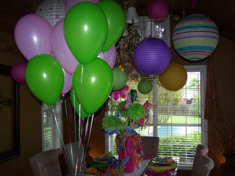 1978 Ford Bronco - A festive room is decorated with balloons and paper lanterns for a celebration.
