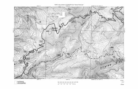 1996 Ford Bronco - This topographic map details trails and terrain in the Seven Pines area, printed in 1999.