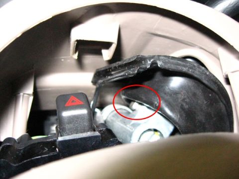 2003 Ford Taurus - This is the pin to remove in relation to the hazard lamp switch.