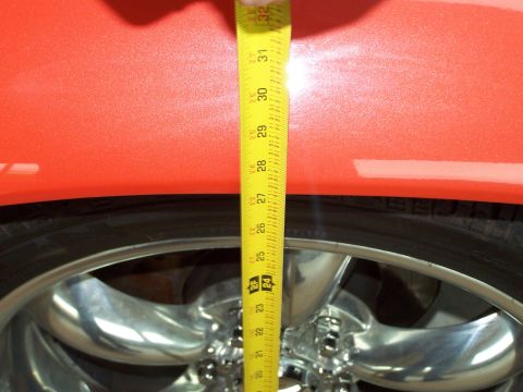 1973 Ford Ranchero - front fender height is now about 27" with the new "small block" coils installed {uncut} I will let these coils "take a set" before I cut th…