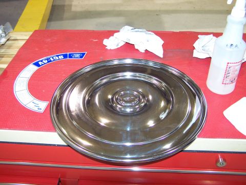 1973 Ford Ranchero - I scraped off the old decal, then polished the chrome plating before installing a new decal