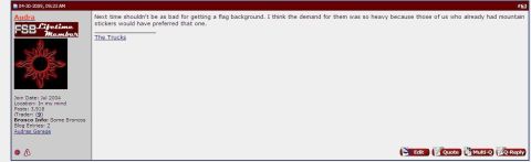 1978 Ford Bronco - A screenshot of an online forum discussion thread, showing user information and text content.