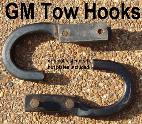1983 Ford Bronco - GM Tow Hooks (wrought steel) Including original fasteners & nut plates Actual weight: 8.5lbs/pr