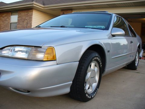 1995 Ford Thunderbird - Front quarter view of a silver Ford Thunderbird coupe.