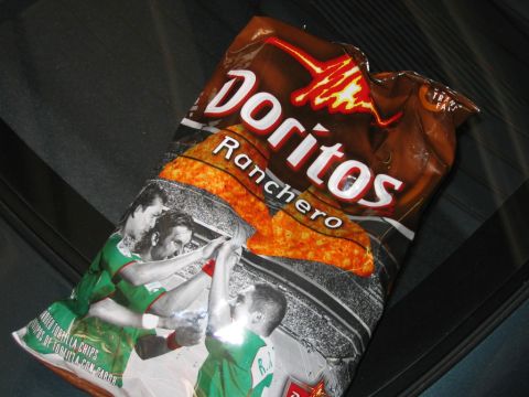 1971 Ford Ranchero - A bag of Doritos Ranchero chips is shown with an image of soccer players celebrating.