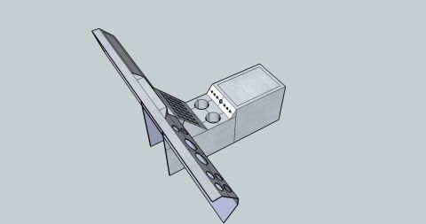 1979 Ford Bronco - Diagram of a custom center console with cup holders and storage.