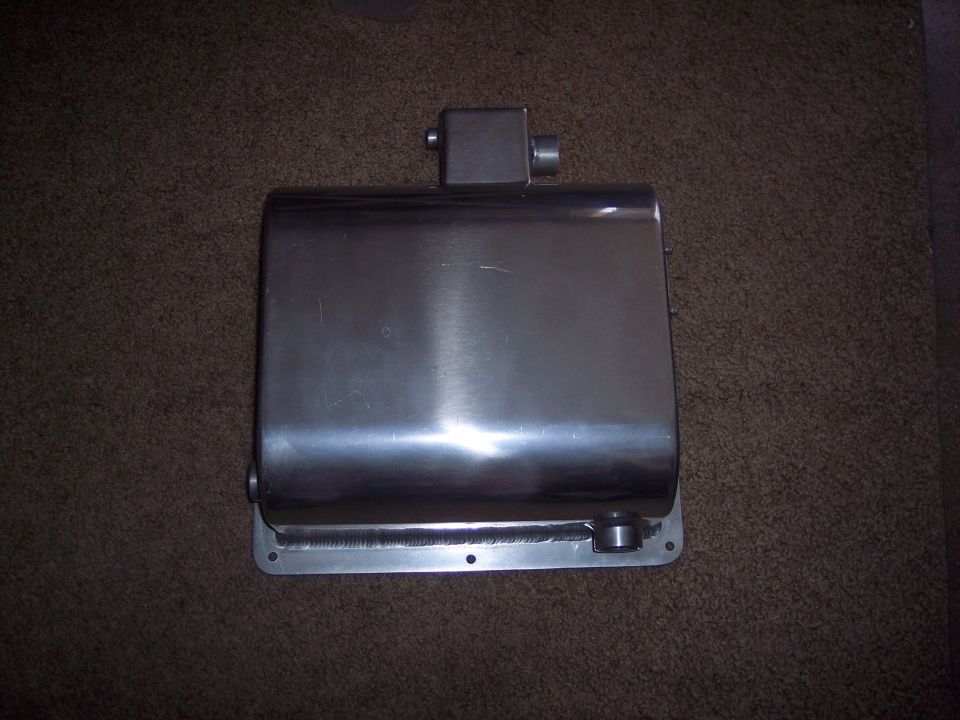 Stainless steel muffler with a square exhaust tip mount