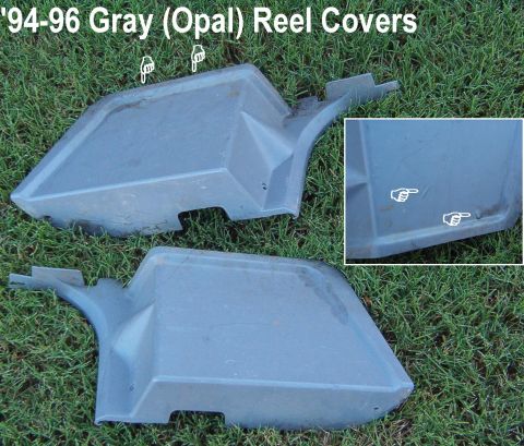 1983 Ford Bronco - Light Gray Shoulder Reel Covers Note wire melted inside passenger cover