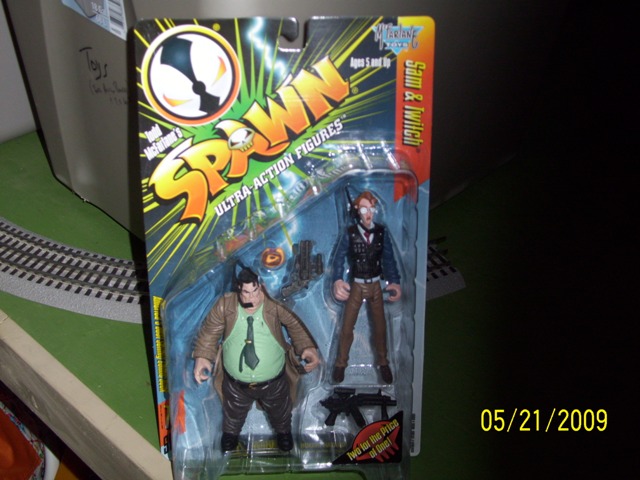 Spawn action figures of Sam & Twitch in packaging