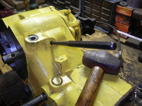 1985 Ford Bronco II - Drive in freeze plugg and use the same hole to drive in the roll pin that holds the shift fork to the rail. You'll have to move the rail in…
