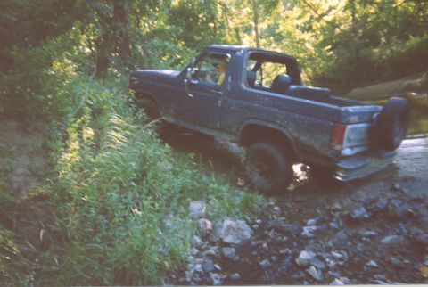 1982 Ford Bronco - this is a hill that on the top there is a sewer man hole that is dangerous-its why i have a spare tire on the pic above