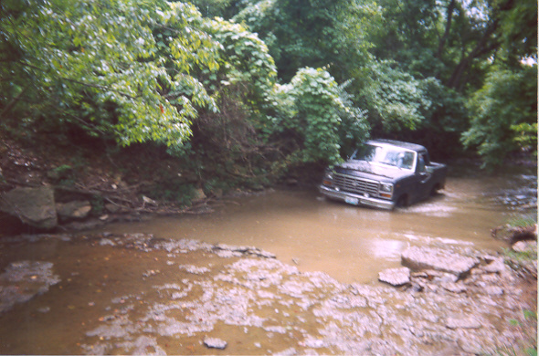 the water hole to get to the rock steps