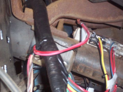 1978 Jeep CJ5 - Wiring harness and steering column parts are visible in this close-up view.